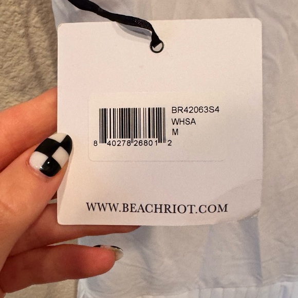 NWT Beach Riot Bria Dress White Yellow striped pleated skirt tennis revolve golf - Picture 9 of 10